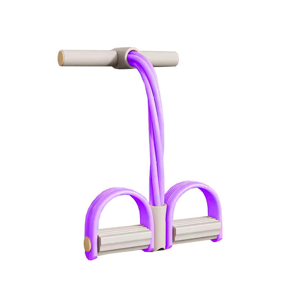 (New In Stock Purple) Elastic Fitness Sport Tension Rope Abdominal Exerciser Tension Rope, 4-Tube Elastic Yoga Pedal Puller 7033947296109