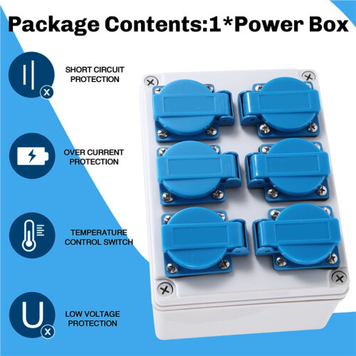 Outdoor Power Supply Construction Power Distributor 16A Power Socket Waterproof and Dustproof EU Plug 1
