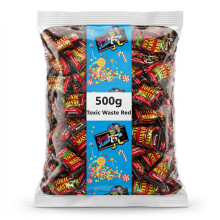500g Toxic Waste Red Sour Fruit Sweets - Mega Tangy Hard Boiled Bulk Bag