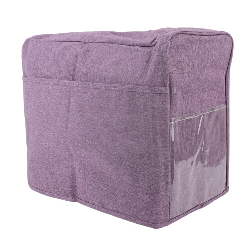 Foldable Violet Polyester Sewing Machine Dust Cover, 17x7.5x13in 2