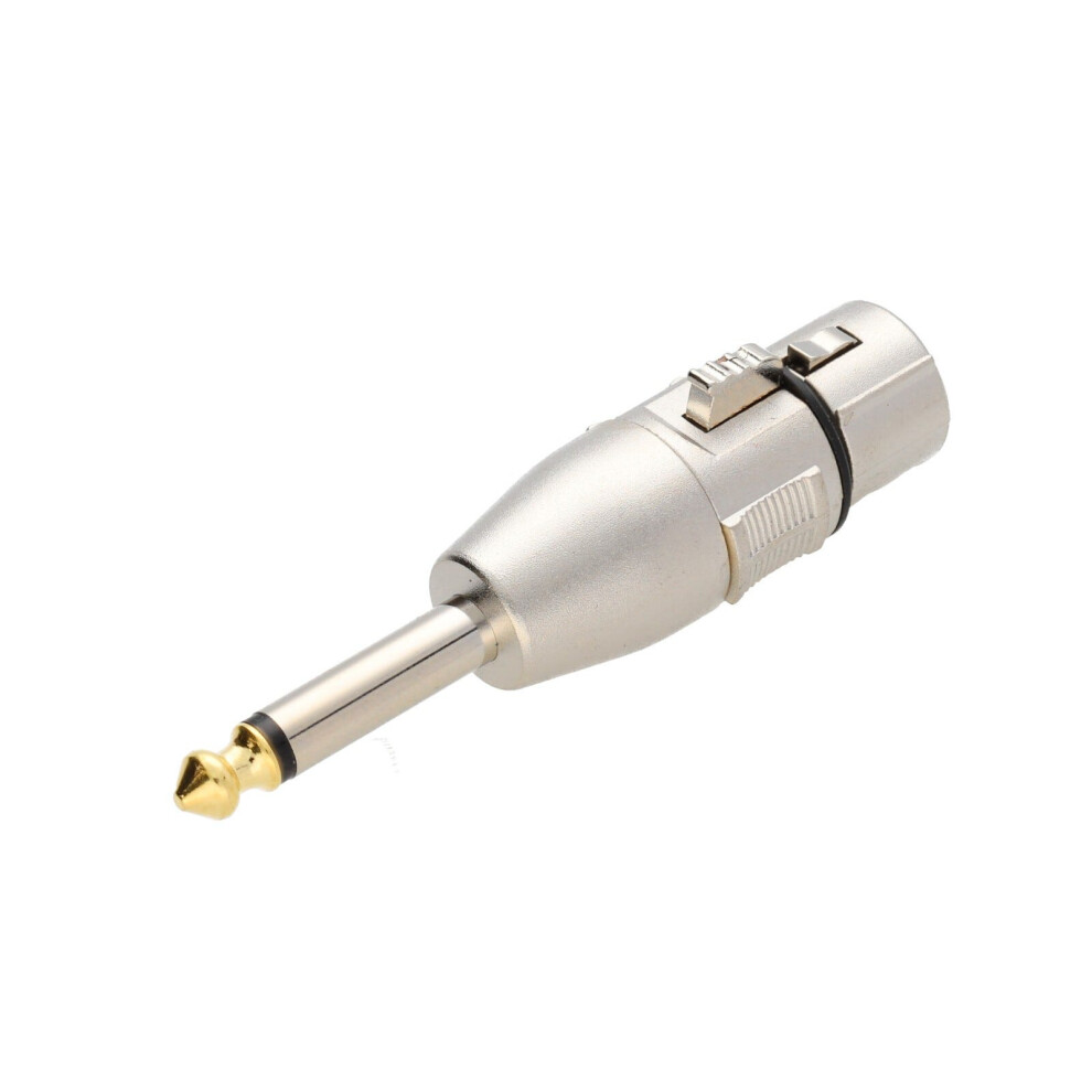 Kenable Xlr Female Socket Holes To 6.35Mm Mono Tip Jack Plug Adapter Gold