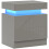 Homcom HOMCOM High Gloss Bedside Table with LED Light and 2 Drawers, Grey 2