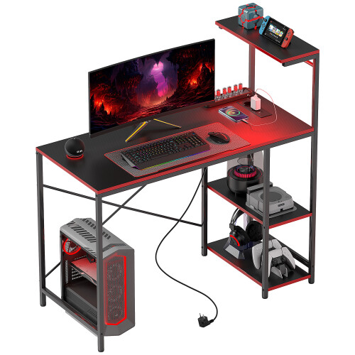 Homcom Mesa Gaming Negro 110 x 50 x 113 cm