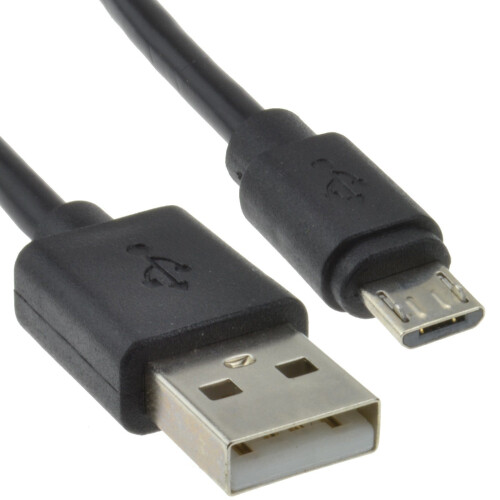 kenable USB 2.0 A To MICRO B Data and Charging 24AWG Cable 2m Lead BLACK