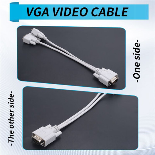NEW 1 PC to 2 MONITORS SPLITTER CABLE FOR VGA VIDEO