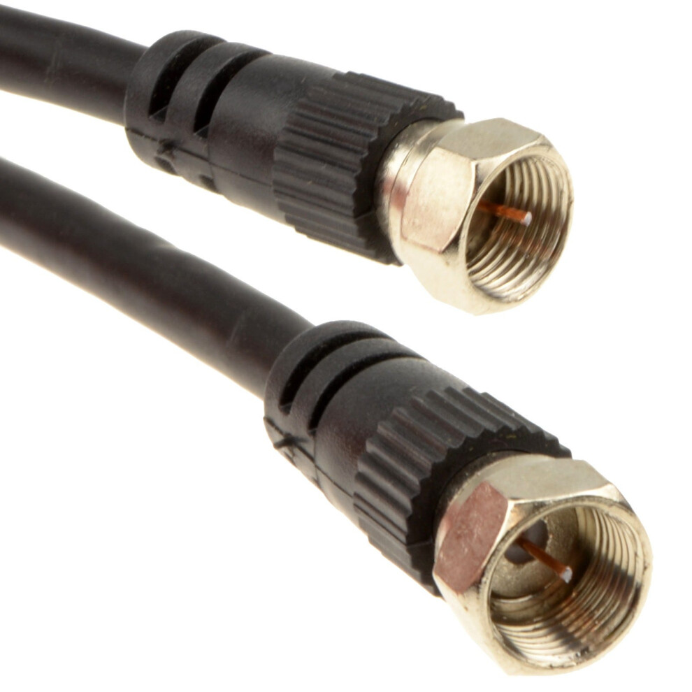 Kenable Satellite F Connector Screw Type Plug To Plug Rg59 Cable Black Lead 1M