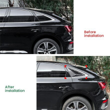 Car Rear Triangular Window Louvers Shutters Blinds Cover Trim for Q5 FY Coupe 2018-2024 Glossy Black