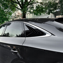 Embellecedor para Persianas y Persianas Triangulares Traseras de Coche para Q5 FY Coupé 2018-2024, Color Negro Brillante.