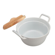 Pot à nouilles de ramen coréennes 32 oz 19,5x9,5 cm couvercle en chêne