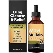 Wild Mullein,Wild Mullein Drops,Natural Wild Mullein Leaf Extract for Lung Cleanse and Detox for Men & Women