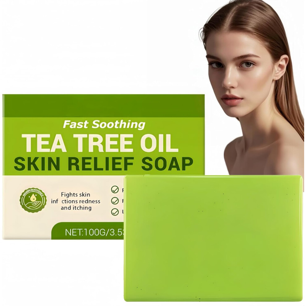 Gogerstar Tea Tree Soap Antifungal Antibacterial Treatment For Face & Body Acne, Athlete's Foot, Tinea,Folliculitis Ringworm Jock Itch