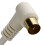 kenable RF Right Angle TV Aerial Freeview Plug Video Cable & Coupler GOLD  3m White 2