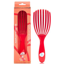 (Red) Nature Spell FlexiFlow Detangling Hair Brush | Detangles All Hair Types | For Wet & Dry Hair