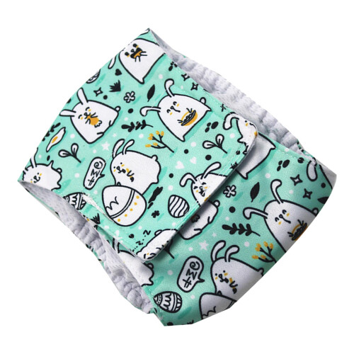 Dog Diapers Reusable Washable Leakproof Adjustable Small White Rabbit L