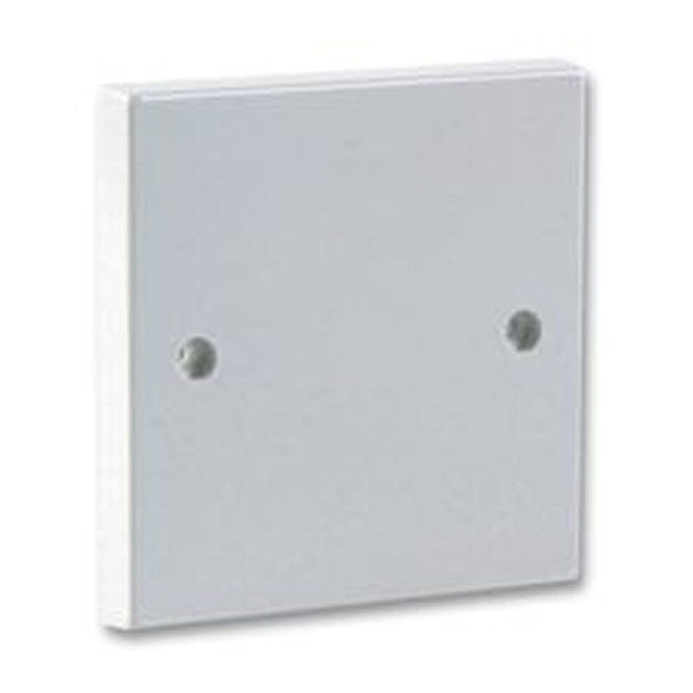 Kenable 1 Gang Blanking Plate For Single Gang Back Box White Finish + Screws