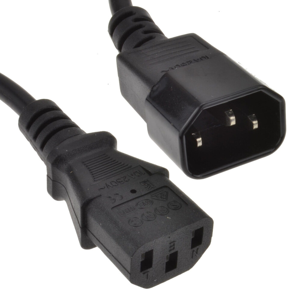 Kenable Power Extension Cable Iec Male To Female Ups Lead C14 To C13 1M Black