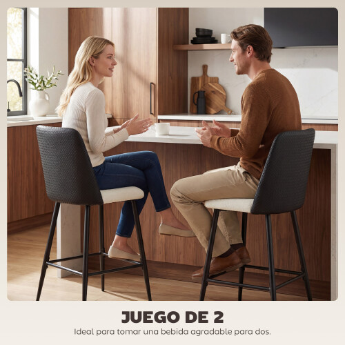 Homcom Taburetes de Bar Negro 45 x 54.5 x 94 cm 2