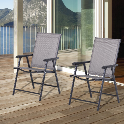 Outsunny Set 2 Sillas Plegable Bicolor 58 x 64 x 94 cm 1