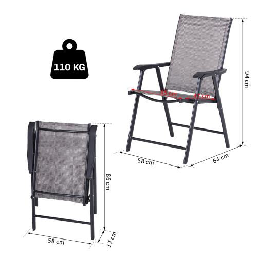 Outsunny Set 2 Sillas Plegable Bicolor 58 x 64 x 94 cm 2