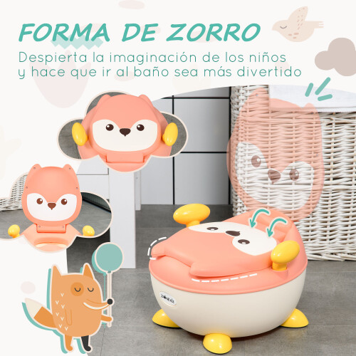 ZONEKIZ Orinal para Bebé Rosa 34.5 x 35 x 23 cm 2