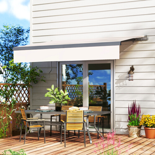 Outsunny Toldo Manual Retráctil Beige 295 x 200 x 400 cm 1