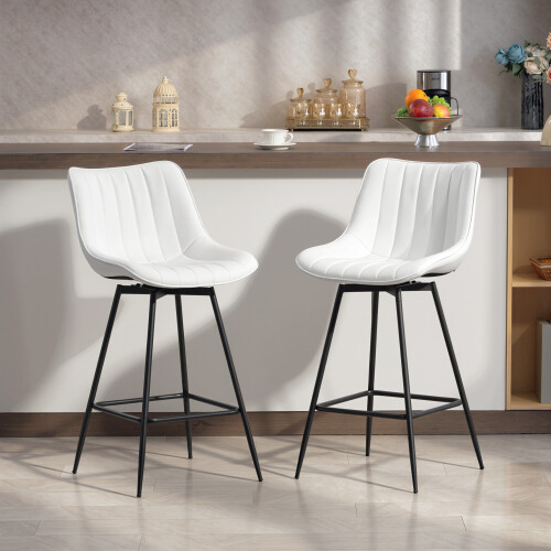 Homcom Taburetes de Bar Blanco 47 x 54.5 x 97.5 cm 1
