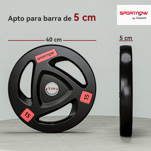 Discos de Pesa Negro 40 x 40 x 5 cm 2