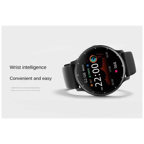 ZL02C Pro Smartwatch mit Bildschirm, Herzfrequenz, Blutsauerstoff, Sportmessung, Schwarz 2