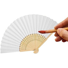 8 Unidades de Ventilador DobráVel de Papel DIY Ventilador de MãO de Bambu em Branco para CriançAs Desenho Ventilador de Papel PortáTil Ventilador