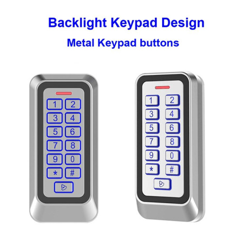 Backlight RFID Metal Door Access Control Reader 1000 User 125KHz EM Card Keypad IP67 Waterproof Code Door Lock 1