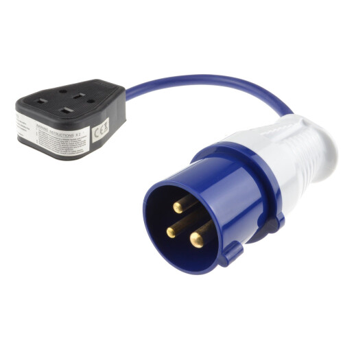 kenable Caravan Site Power Plug 240V CEE 16A to 13A UK Mains Socket Adapter Cable Camping 1
