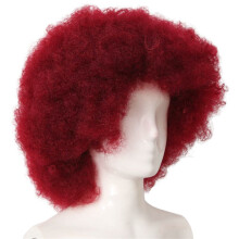 African Afro Burgundy Wig Fluffy Curly Wig Brazilian Hair Short Fashionable Wig for African Girls