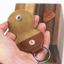 Llavero de Cuero con Soporte para Púas de Guitarra, Bolso con Estuche para Púas de Guitarra, Estuche para Llaves de Guitarra
