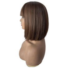 WIND FLYING Synthetic Wig Elegant Wig Net Haze Brown Short Hair Bob Fluffy Wig Covering