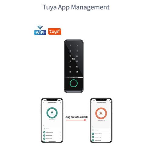 WIFI TUYA App Biometric Fingerprint Access Controller Keypad IP66 Waterproof Standalone Door Access Control System(B) 2