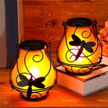 Outdoor Lanterns Solar Lantern Outdoor Lights with Flame Lights, Waterproof Hanging Solar Lanterns for Garden Decor B