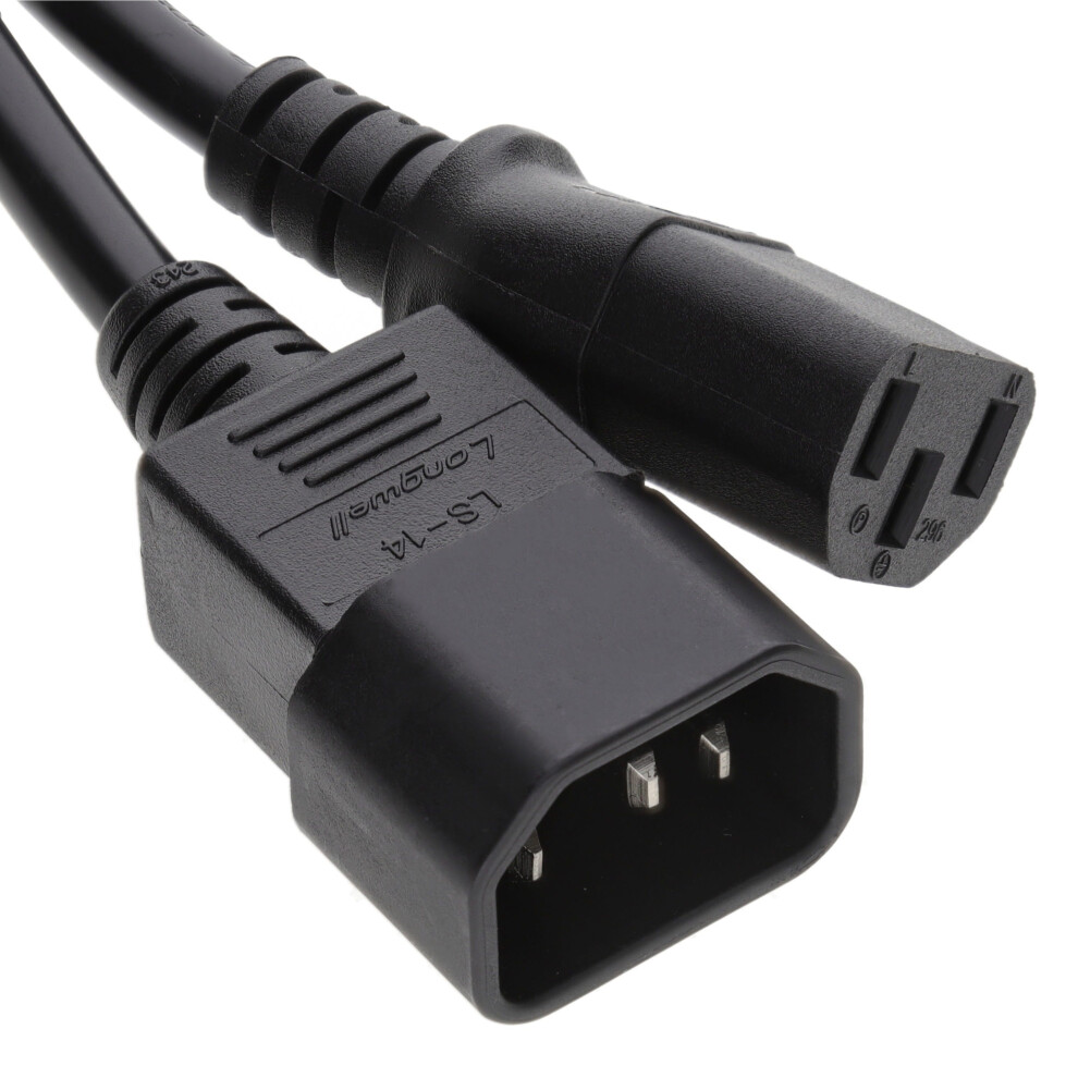 Power Extension Cable IEC Male to Female UPS Lead C14 to C13  5m Black