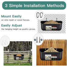 Svart 2pack Duck Feeder Staket Hängande Foderränna Gåskalkontråg med Klämmor