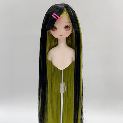 Parrucche lunghe dritte con frangia, doppio colore, 18,5-21 cm 2
