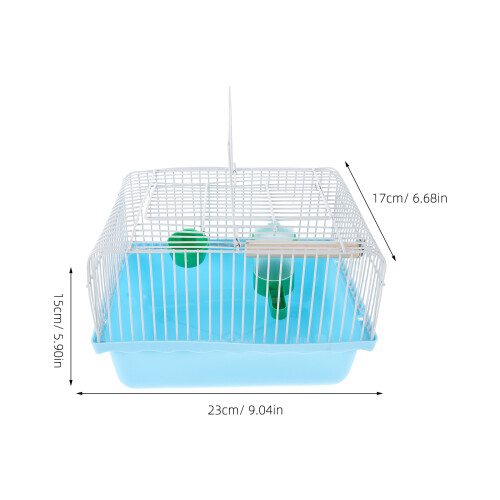 Blaue Vogeltransportkäfig ABS Metall Mit Tränke Und Futterbox 2