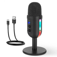 RGB Gaming Microphone for PC Computer Recording USB Condenser Microphone Podcasters Be Influencers Gamers Studio Mic