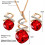 Kristall Wassertröpfchen Halskette Mit Ohrring-Set 2