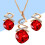 Kristall Wassertröpfchen Halskette Mit Ohrring-Set 11