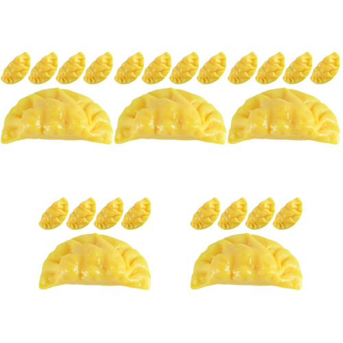 25Pcs Realistic PVC Egg Dumpling Model Decorative Food Prop in Yellow 2