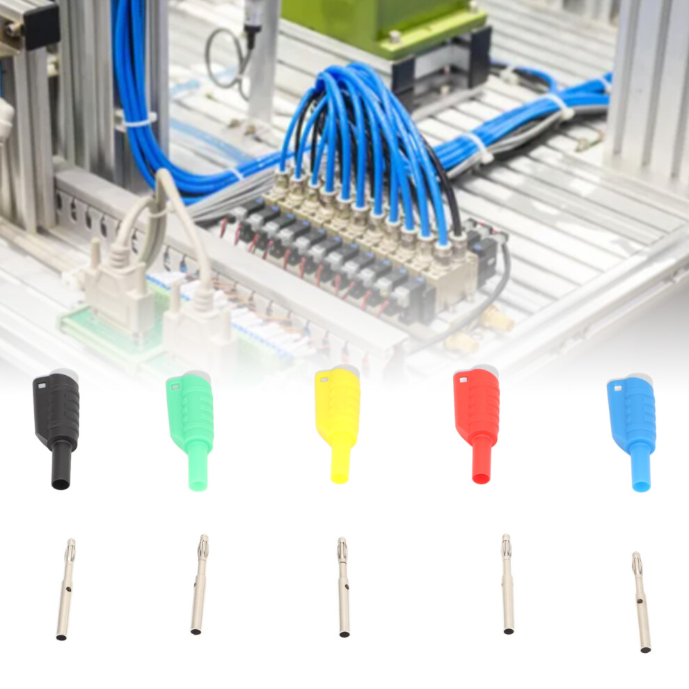 5 Pieces 4Mm Safe Banana Plug Set Colorful Insulated Connector 1000V 25A 8461386497389
