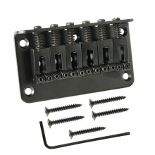 Chevalet de Selle de Guitare à 6 Cordes avec Vis de Remplacement, Pont de Guitare Chromé pour Accessoires, Pont de Charge par le Dessus de Guitare A
