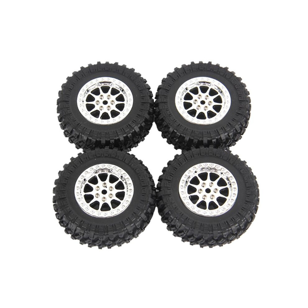 4Pcs 70Mm Tire Tyres Wheel For Mn D90 D99s Mn-90 Mn91 Mn98 Mn99s Wpl C14 C24 C34 B14 B24 Rc Car Upgrade Parts, Silver 6031926960189
