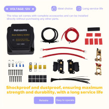12V 140Amp Dual Battery Isolator VSR Sensitive Relay & Wiring Cable Kit Voltage Sensing Relay for Marine Car