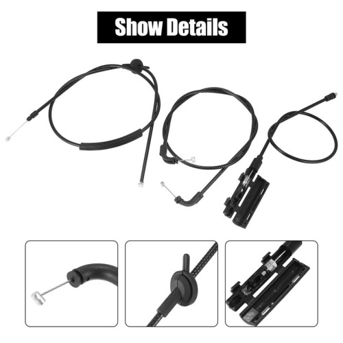 4Pcs/Set Car Front Center Rear Hood Release Cable Kit with Release Handle Bracket Assembly for  E65 E66 2