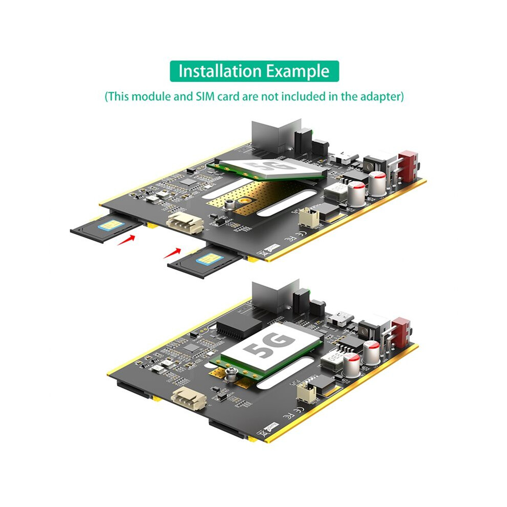 NGFF(M.2) 4G/5G Module to Type C Adapter with Dual SIM Card Slot and ...